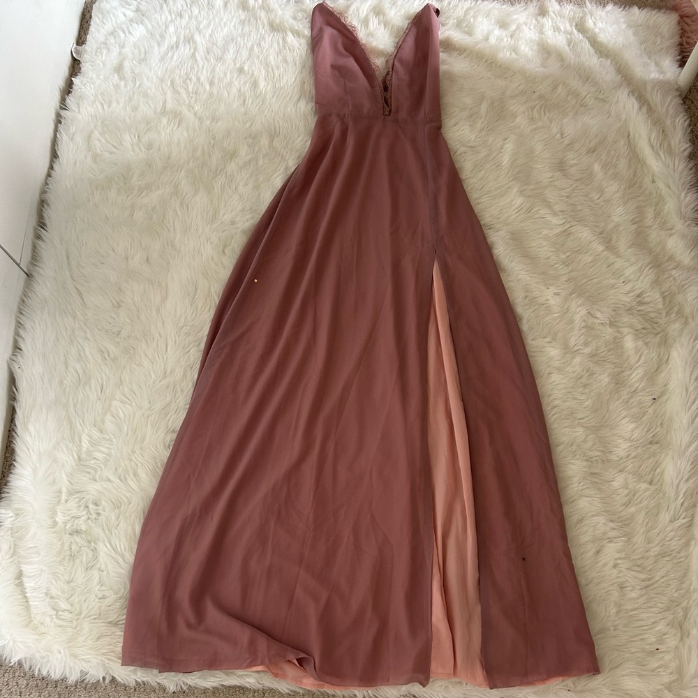 Brand new Tobi maxi formal gown in mauve xs